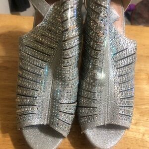 Dazzling Silver Strappy Heels